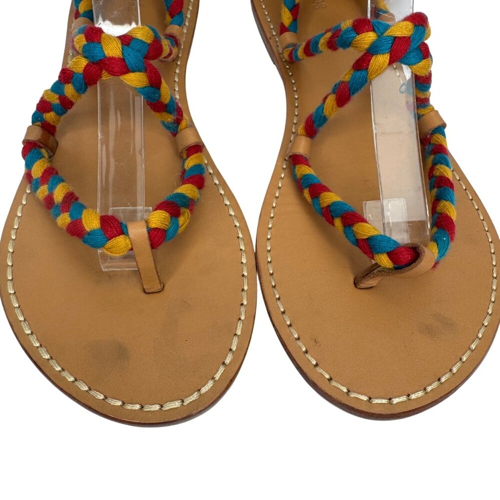 Soludos Multicolor Braided Wraparound Gladiator Sandals Tassel Detail Size 9 - Picture 6 of 9